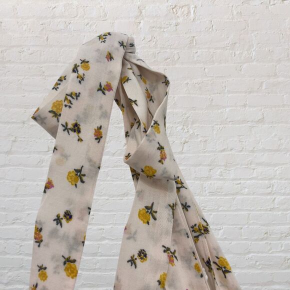 Free People Intimately Bella Smocked Dress S  Ivory Floral Mini Tie Straps Boho - Picture 7 of 16